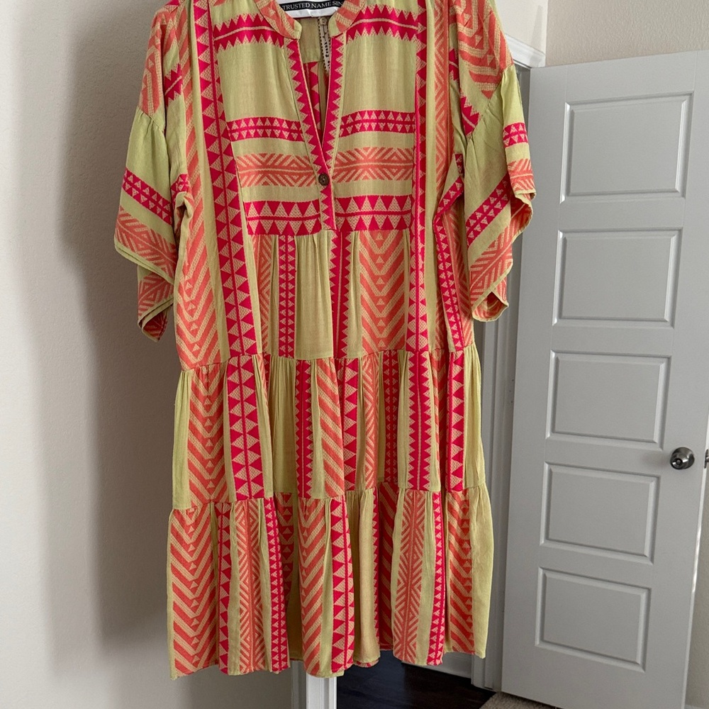 Uncle Frank Colorful Geometric Pattern Dress